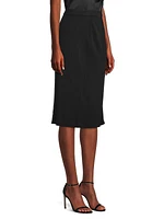 Straight Knit Knee-Length Skirt