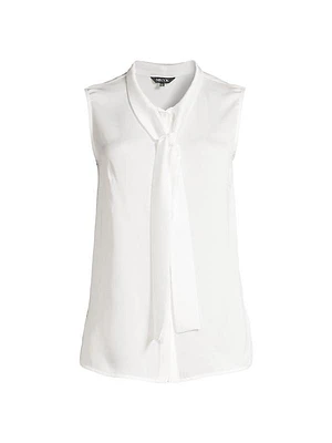 Crepe de Chine Tie-Neck Blouse