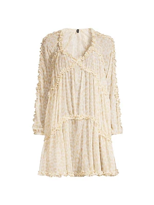 Chiffon Kaftan-Style Minidress