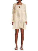 Chiffon Kaftan-Style Minidress