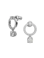 Attract Rhodium-Plated Swarovski Crystal Drop Earrings