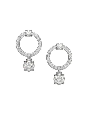 Attract Rhodium-Plated Swarovski Crystal Drop Earrings