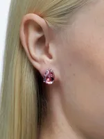 Gema Rhodium-Plated Teardrop Crystal Stud Earrings