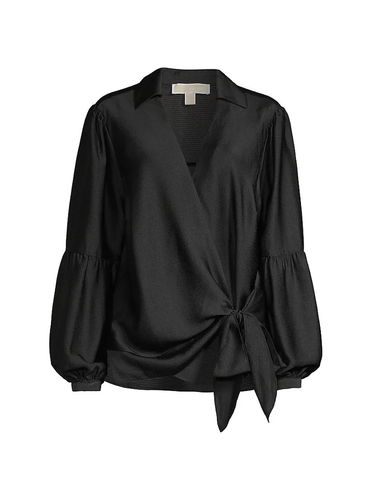 Hammered Satin Surplice Top