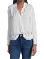 Tink Draped Satin Blouse