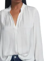 Tink Draped Satin Blouse