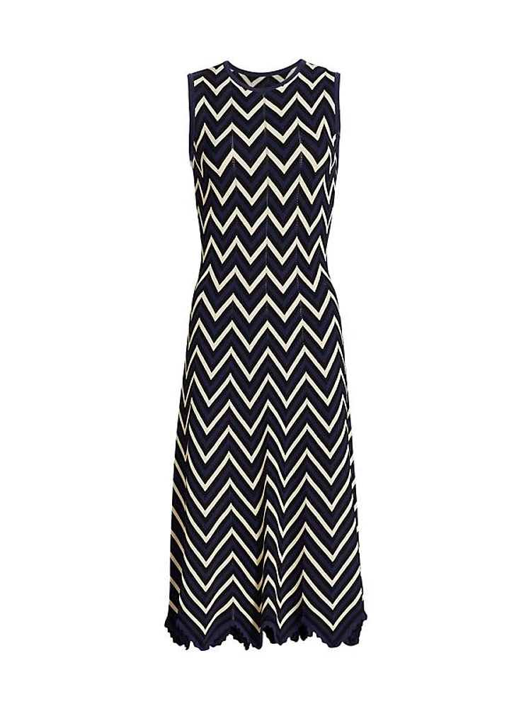 Leia Chevron Stripe Midi Dress