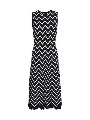 Leia Chevron Stripe Midi Dress