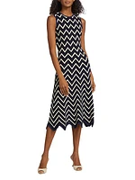 Leia Chevron Stripe Midi Dress