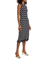 Leia Chevron Stripe Midi Dress