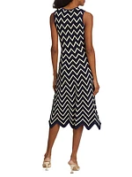 Leia Chevron Stripe Midi Dress