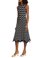 Leia Chevron Stripe Midi Dress