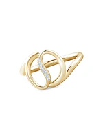 Shangri-La: Yin Yang 14K Gold & Diamond Bypass Ring