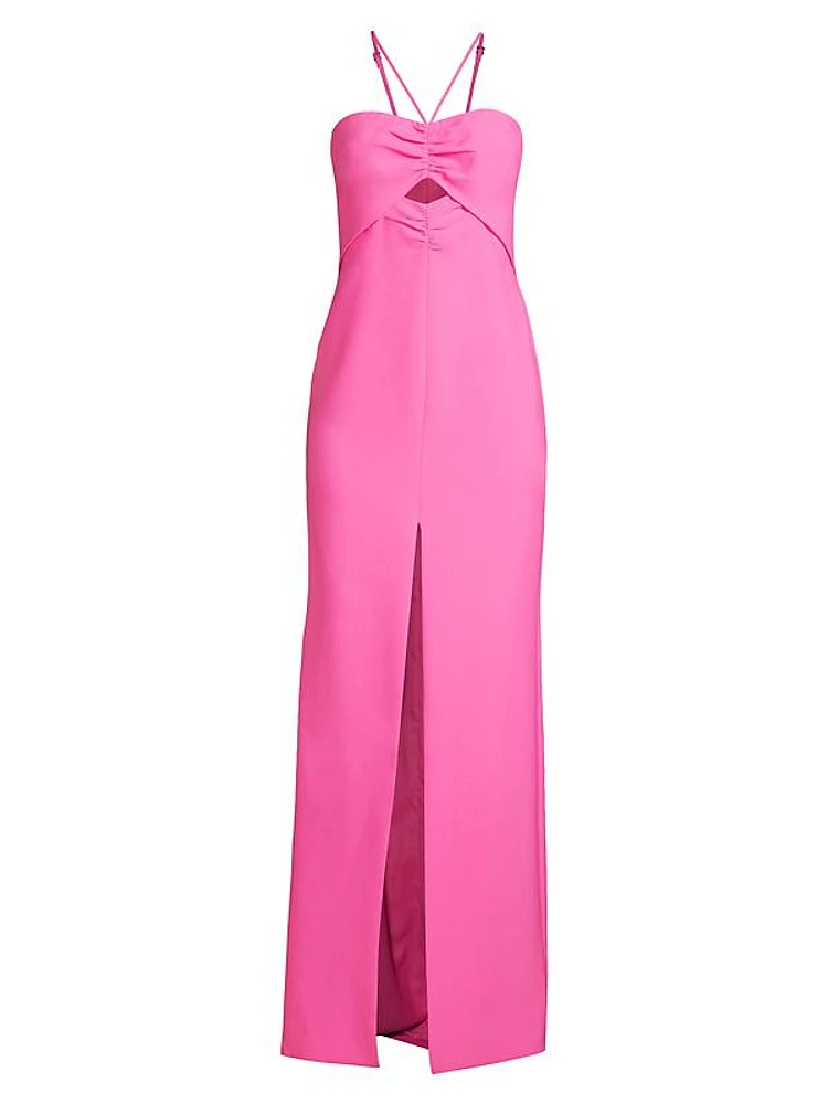 Rocky Ruched Cut-Out Gown