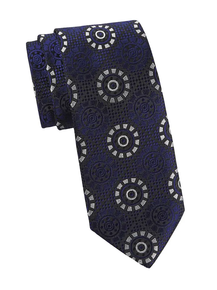 Medallion Woven Silk Tie