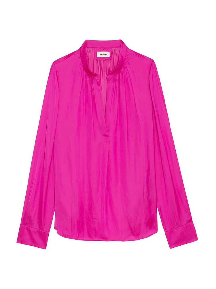 Tink Relaxed-Fit Satin Shirt