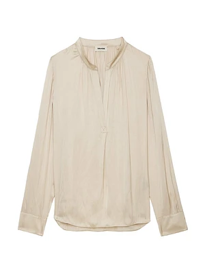 Tink Relaxed-Fit Satin Shirt