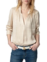 Tink Relaxed-Fit Satin Shirt