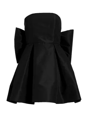 Paige Silk Faille Bow Minidress