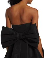 Paige Silk Faille Bow Minidress