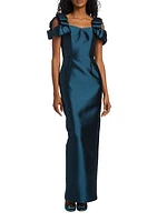 Chloe Silk-Wool Blend Column Gown