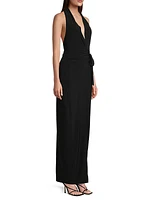 Halter Wrap Straight Gown