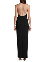 Halter Wrap Straight Gown