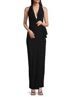 Halter Wrap Straight Gown