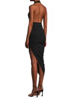 Asymmetric Halter Dress