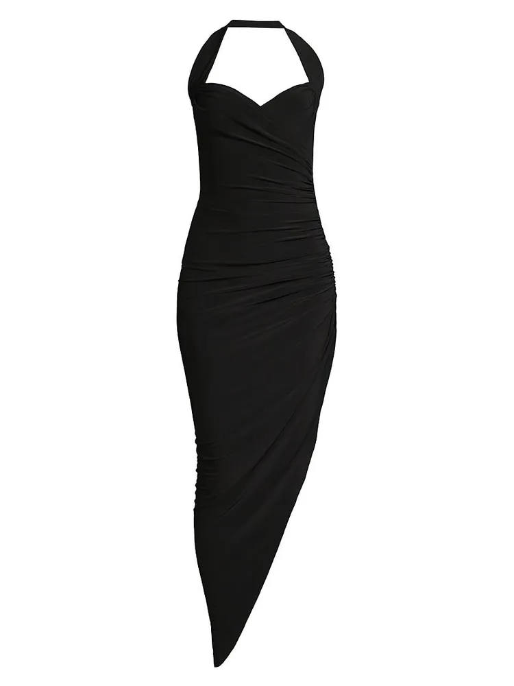 Cayla Draped Asymmetric Jersey Gown