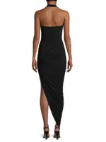 Cayla Draped Asymmetric Jersey Gown