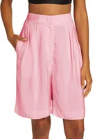 Belted Pleated Shorts