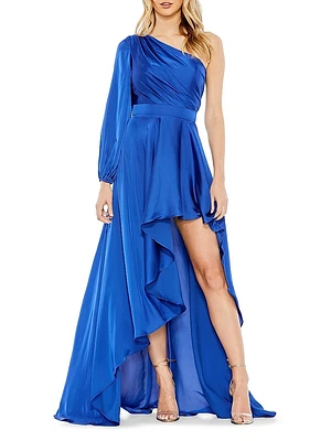 Ieena High-Low One-Shoulder Gown
