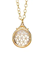Cosmic 18K Yellow Gold, Diamond, & Rock Crystal Illusion Pendant Necklace