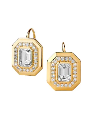 Geometrix 18K Gold, Diamond & Rock Crystal Earrings