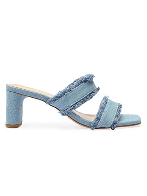 Amely Denim Mid-Block Heel Sandals