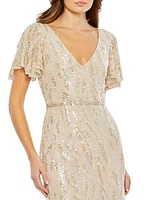 Sequined Midi Sheath Dress