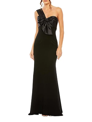 Half-Bow Bodice Trumpet Gown