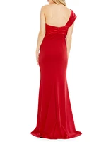 Half-Bow Bodice Trumpet Gown