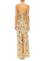 Embellished Scoopneck Gown