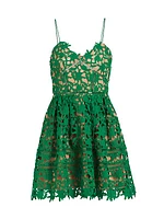 Floral-Embroidered Minidress