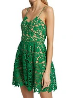 Floral-Embroidered Minidress