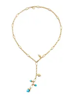 Mikado 18K Yellow Gold, Turquoise, & Diamond Necklace
