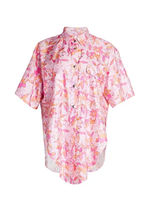 Liaggy Floral Silk Button-Up