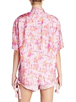 Liaggy Floral Silk Button-Up