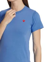 Short-Sleeve Heart-Patch T-Shirt