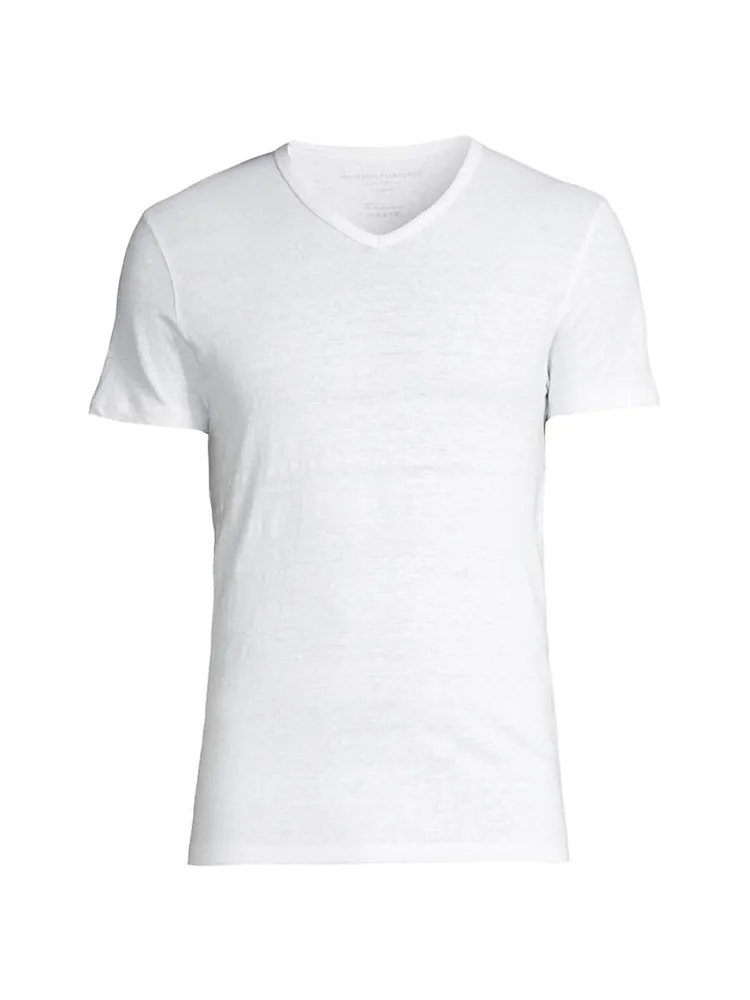 Stretch Linen V-Neck Tee