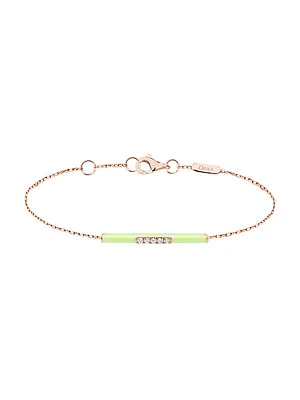 Marbella 14K Rose Gold, Yellow Enamel, & Diamond Bracelet