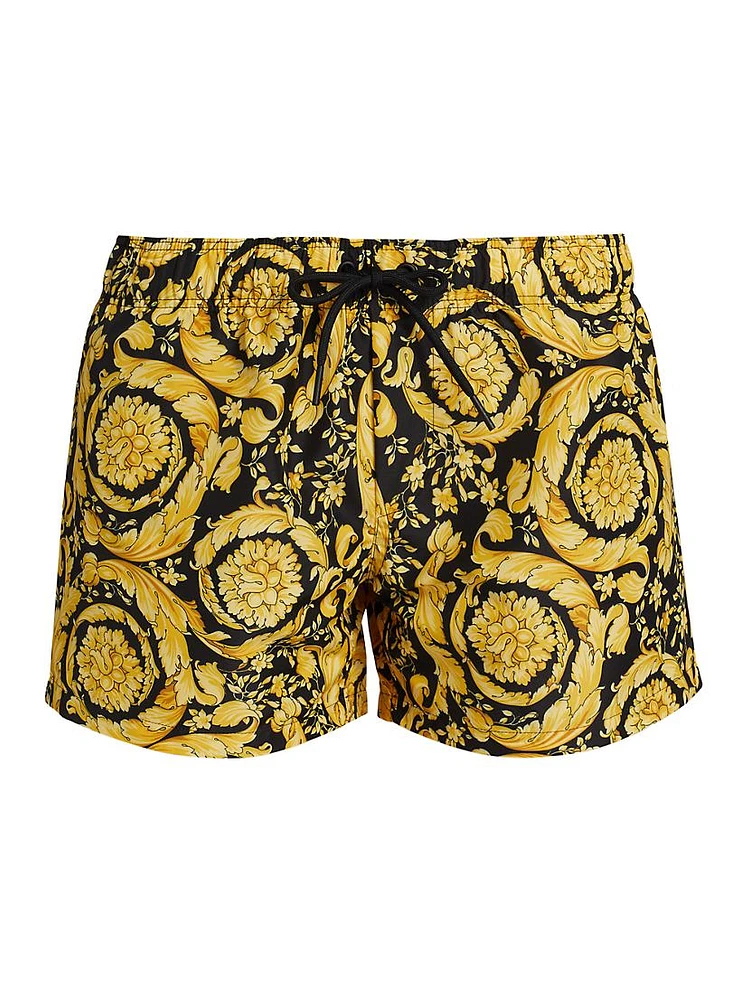 Printed Elasticized Swim Shorts