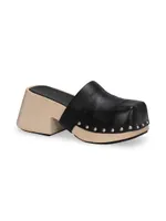 Studded Leather Clogs